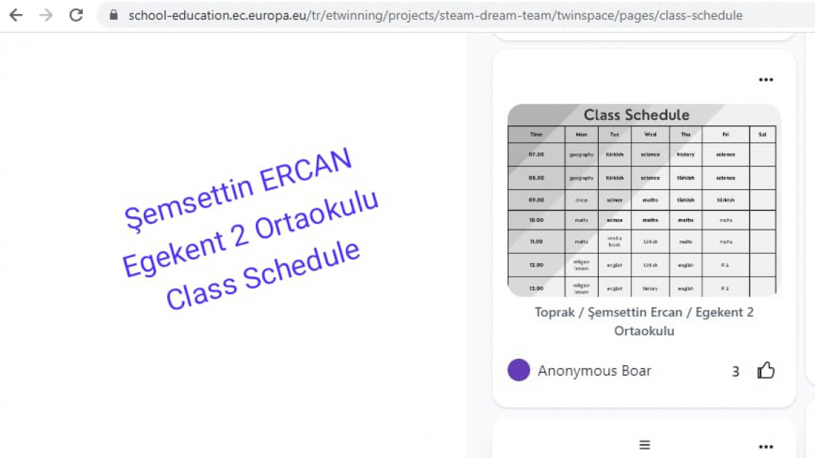 3.4 Class Schedule 